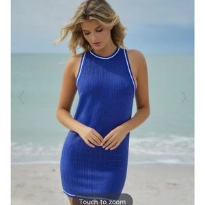 Blue Dress with White Trim